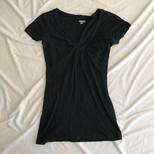Rubbish black burnout v-neck
